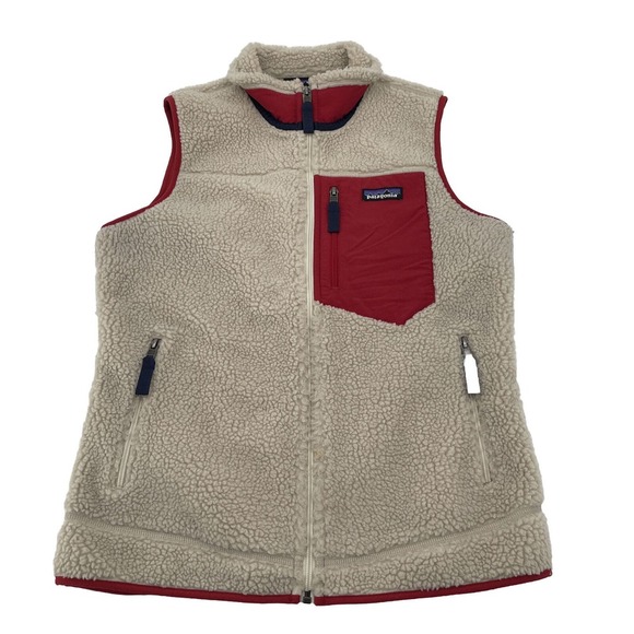 Patagonia‎ Classic Retro-X Fleece Vest Womens Medium Beige Style 23083 Sherpa - Picture 1 of 9